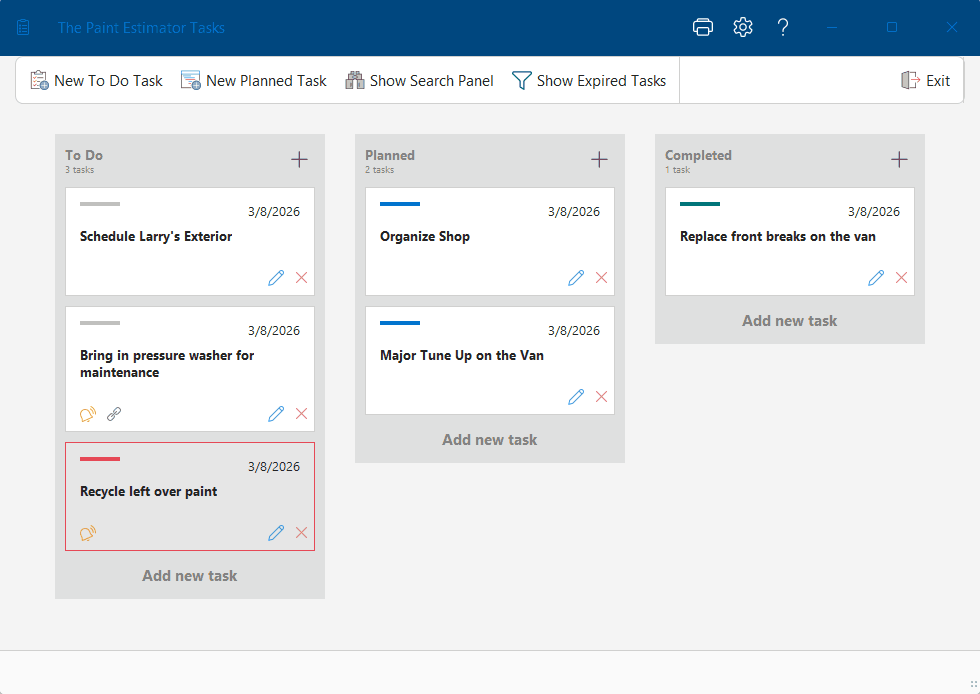 Moving tiles to another category