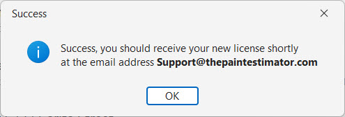 Activation success message