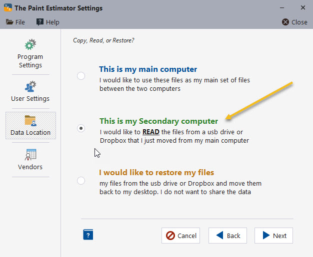 Secondary computer selection