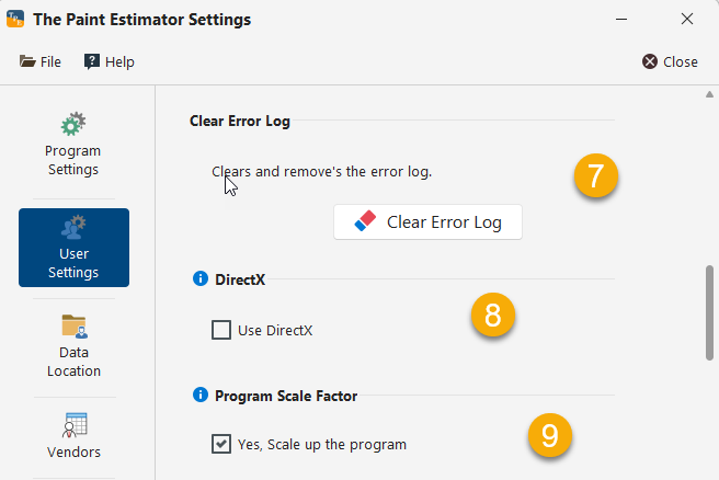 Estimate Grid Appearance options